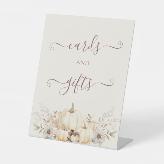 Herfst Romantische pompoenen 'Kaarten en geschenke Reclamebord Met Voetstuk (Voorkant)