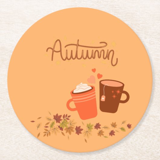 Herfst Ronde Onderzetter Set (Voorkant)