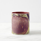 Herfst rood appelfruit en laat waterverf achter mok (Midden)