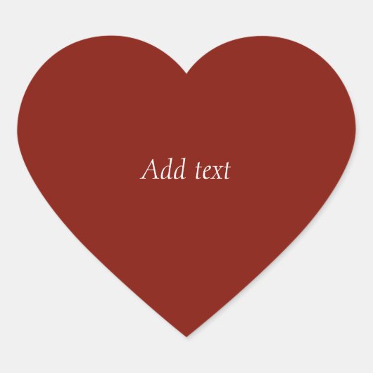 Herfst Rood, effen kleur, SJABLOON, personaliseren Hart Sticker (Voorkant)