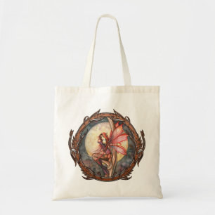 Herfst Rood Fantasie Fee Grote Tote Bag