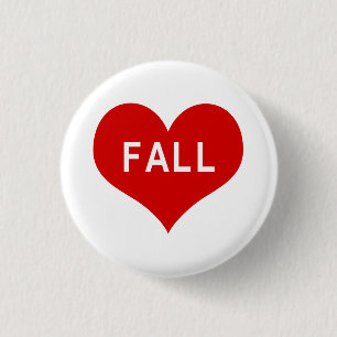 HERFST rood liefde hart Button