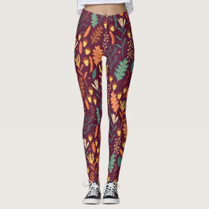 Herfst rood-Oranje motief Leggings
