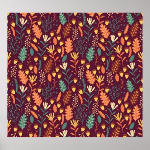 Herfst rood-Oranje motief Poster