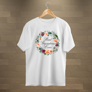 Herfst Roos Bloem Bloemenkrans Beste Oma Tri-Blend Shirt