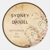 herfst Roos bruiloft Sticker (Voorkant)