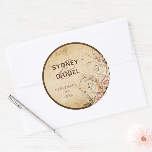 herfst Roos bruiloft Sticker (Envelop)