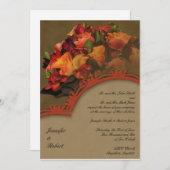 Herfst Rose Bouquet Wedding Invitation Kaart (Voorkant / Achterkant)