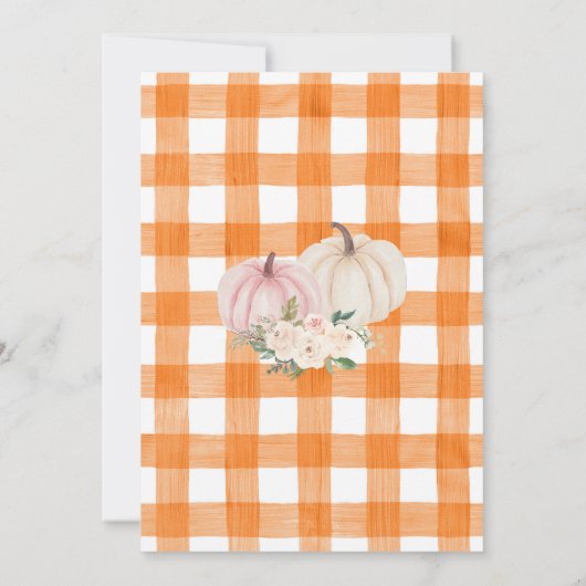 Herfst Roze Bloemige Pompoenen Oogst Truck Verjaar Kaart (Achterkant)