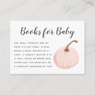 Herfst Roze Pompoen Baby shower Boekaanvraag Informatiekaartje