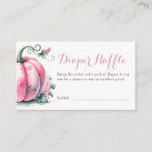 Herfst Roze Pompoen Luier Raffle Enclosure Informatiekaartje (Voorkant)