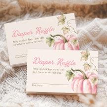 Herfst Roze Pompoen Luier Raffle Kaart