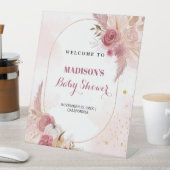 Herfst Roze Pompoen Meisje Baby shower Welkomstbor Reclamebord Met Voetstuk (Insitu)