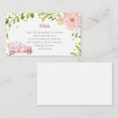 Herfst Roze Pompoen Vrachtwagen Baby shower Inzets Informatiekaartje (Voorkant / Achterkant)