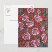 Herfst Rozen Bloemenkunst Rustieke Bloemen Roze Si Briefkaart (Voorkant / Achterkant)