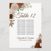 Herfst Rozen Wedding Seating Chart Table Kaart Gro (Voorkant)