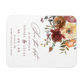 Herfst Rust Burgundy Oranje Script Weduwschap redt Magneet (Horizontaal)