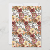 Herfst Rust Burgundy Wreath Wedding Save The Date (Achterkant)