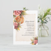 Herfst Rust laat pomkin Friendsgiving Dinner Kaart (Staand voorkant)