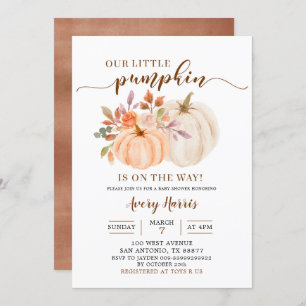 Herfst Rustic Boho Pumpkin Baby shower Uitnodiging