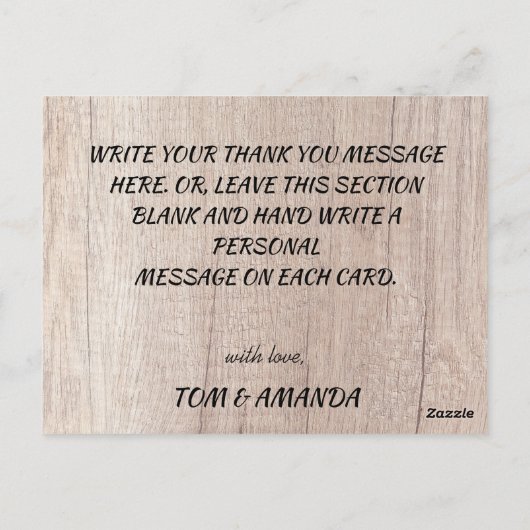 Herfst Rustic Burgundy Calligraphy Flat Wedding Th Briefkaart (Achterkant)