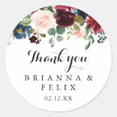 Herfst Rustic Calligrafie Hartelijk dank Ronde Sticker (Voorkant)
