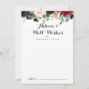 Herfst Rustic Calligraphy Wedding Well Wishes Advieskaart