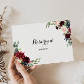 Herfst Rustic Dazzling Burgundy Reserved Sign