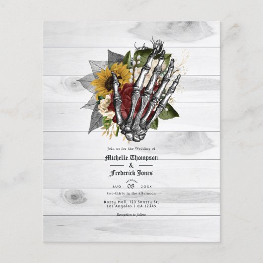 Herfst Rustic Floral Gothic Wedding Invite Flyer (Voorkant)