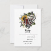 Herfst Rustic Floral Gothic Wedding RSVP Kaartje (Voorkant)