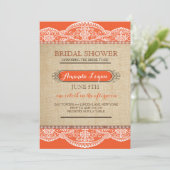 Herfst Rustic Lace Bridal Shower Invitations Kaart (Staand voorkant)