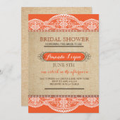 Herfst Rustic Lace Bridal Shower Invitations Kaart (Voorkant / Achterkant)