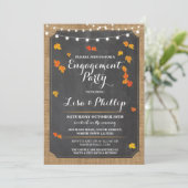 Herfst Rustic Lichten Shower van Engagement Party Kaart (Staand voorkant)