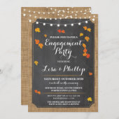 Herfst Rustic Lichten Shower van Engagement Party Kaart (Voorkant / Achterkant)
