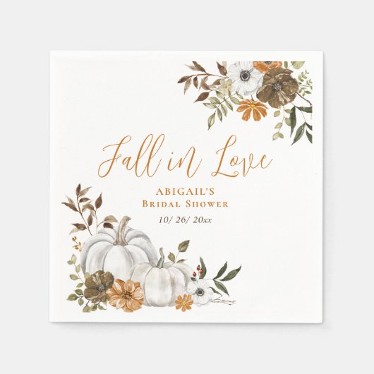 Herfst Rustic Pumpkin Vrijgezellenfeest Servet (Voorkant)