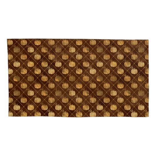 Herfst Rustic Shabby Chic Gold Pumpkins Kussensloop (Achterkant-Rechts)