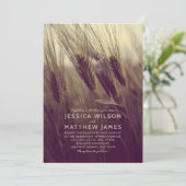 Herfst Rustic Wheat Modern Country Summer Weddensc Kaart (Staand voorkant)