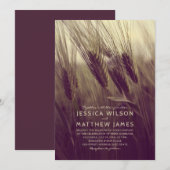 Herfst Rustic Wheat Modern Country Summer Weddensc Kaart (Voorkant / Achterkant)