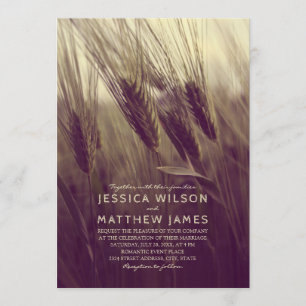 Herfst Rustic Wheat Modern Country Summer Weddensc Kaart