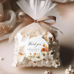 Herfst rustiek Dank u bruiloft Stickers