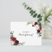 Herfst Rustiek oogverblindend Bourgondië Maid of H Uitnodiging Briefkaart (Staand voorkant)