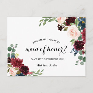 Herfst Rustiek oogverblindend Bourgondië Maid of H Uitnodiging Briefkaart