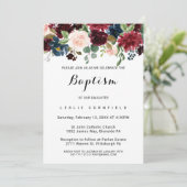 Herfst Rustiek oogverblindend Bourgondisch Doopsel Kaart (Staand voorkant)