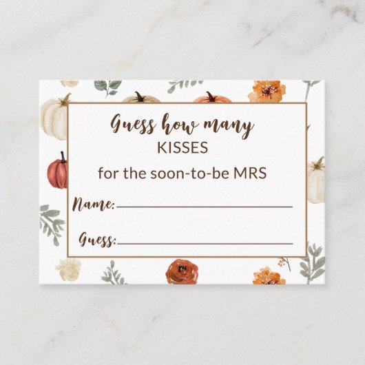 Herfst Rustiek Vrijgezellenfeest Datum Game Behuiz Informatiekaartje (Voorkant)