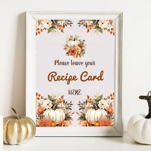 Herfst Rustiek Vrijgezellenfeest Recept Kaart Poster