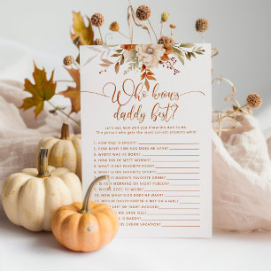 Herfst rustiek Wie kent papa beste baby shower spe