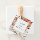 Herfst rustieke bloemen, ingelijst bruiloft hangen bedankjes labels (In situ)