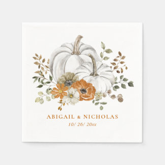 Herfst Rustieke Bloemen Pompoen bruiloft servetten