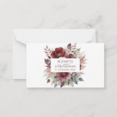 Herfst Rustieke Bourgondische Bloemen Waterverf RS Notitiekaartje (Achterkant)