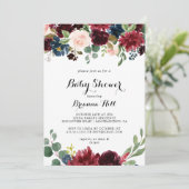 Herfst rustieke Bourgondische kalligrafie Baby sho Kaart (Staand voorkant)